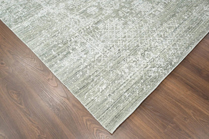 8x10 Gray, Beige Hand Knotted 100% Wool Modern & Contemporary Oriental Area Rug