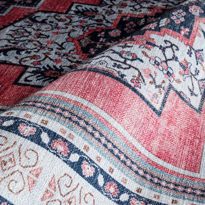 Paulina Pale Pink & Midnight Blue Persian Vintage Rug