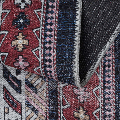 Kazak Vintage Blue Rust Oriental Rug