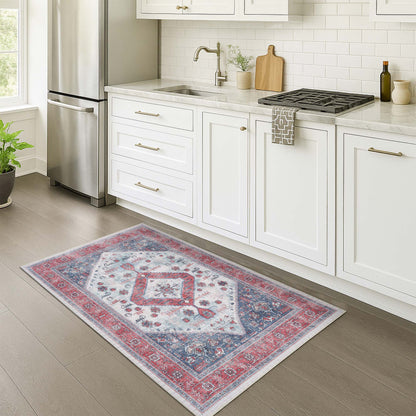 Sandrine Blue Orange Serapi Antique Persian Rug