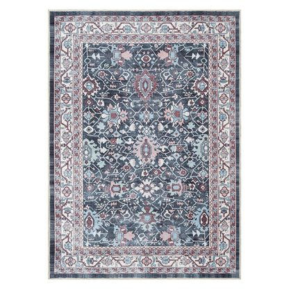 Axelle Blue Turkish Oushak Vintage Rug