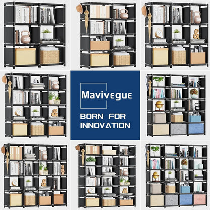 Black Twelve Cube Metal Bookcase System For Home Office