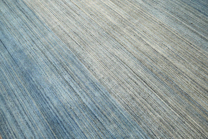 Multi Size Gray, Blue Hand Knotted Tibetan 100% Wool Modern & Contemporary Oriental Area Rug