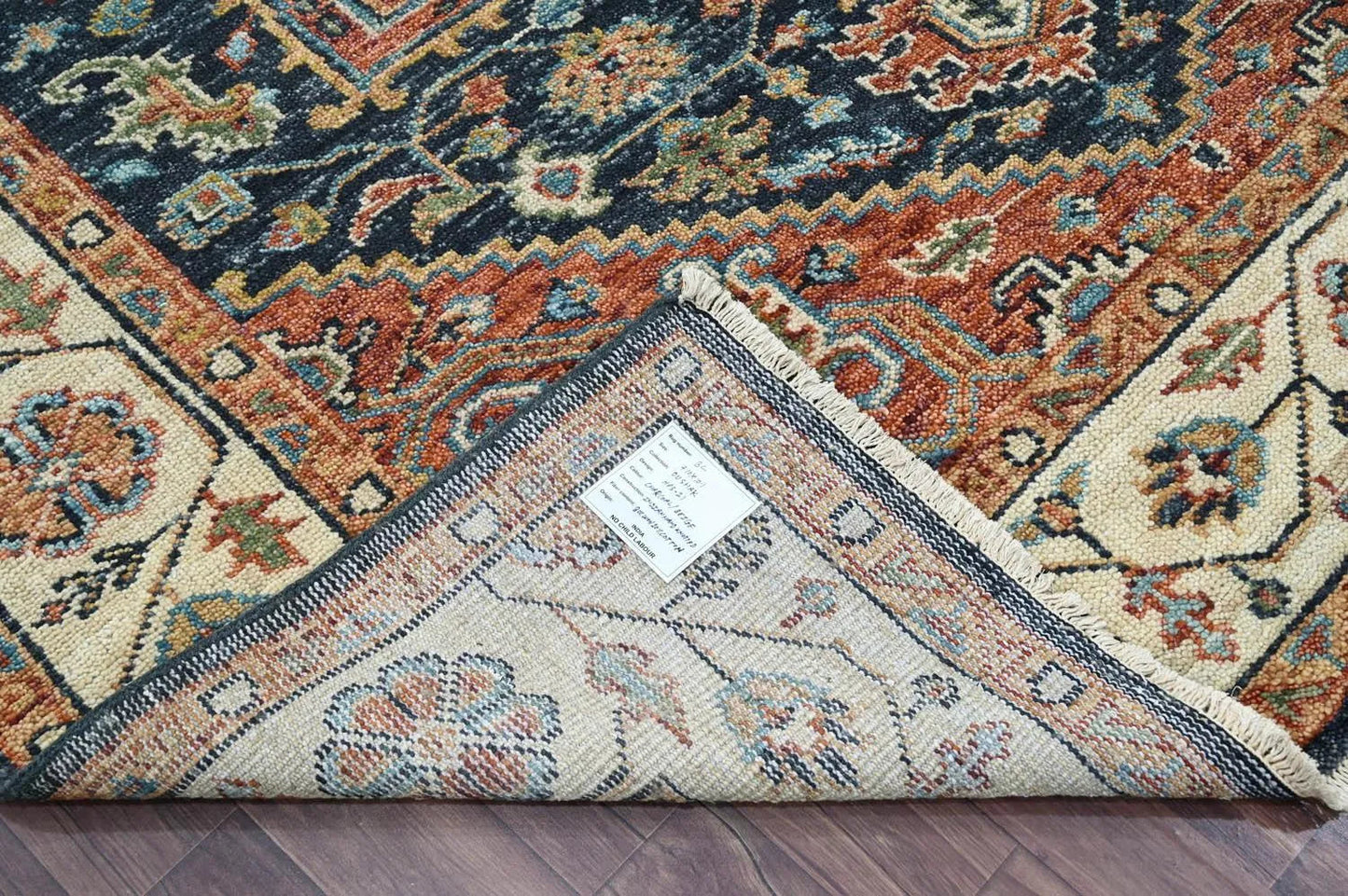 Multi Size Navy Hand Knotted Traditional Oushak Wool Oriental Area Rug