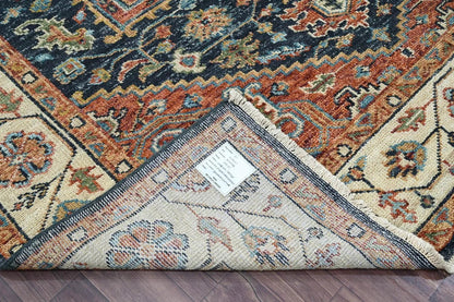 Multi Size Navy Hand Knotted Traditional Oushak Wool Oriental Area Rug