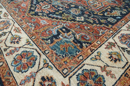Multi Size Navy Hand Knotted Traditional Oushak Wool Oriental Area Rug