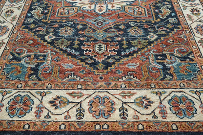 Multi Size Navy Hand Knotted Traditional Oushak Wool Oriental Area Rug