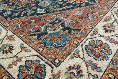 Multi Size Navy Hand Knotted Traditional Oushak Wool Oriental Area Rug