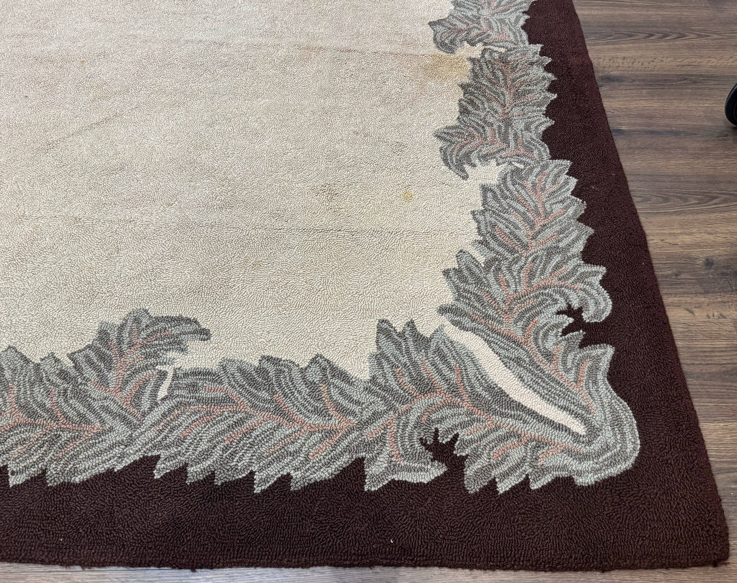 Palace Size American Hooked Rug 11x20 Aubusson Style Ivory