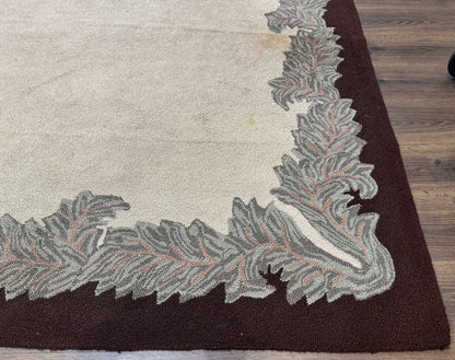 Palace Size American Hooked Rug 11x20 Aubusson Style Ivory