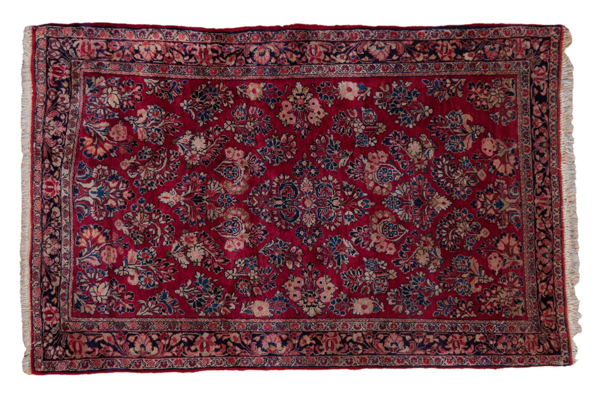 3.5x5 Vintage Fine German Sarouk Rug