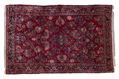 3.5x5 Vintage Fine German Sarouk Rug