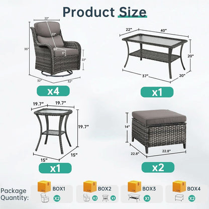 Comfortable Outdoor Swivel Rocker Patio Chairs Set