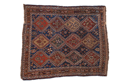 4x4.5 Antique Qashqai Square Rug