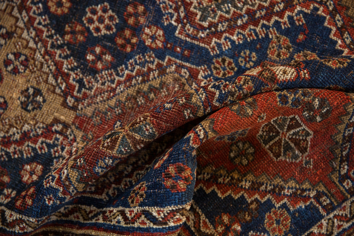 4x4.5 Antique Qashqai Square Rug