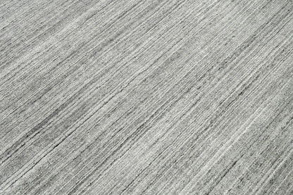 Multi Size Tone on Tone Gray Hand Knotted Tibetan Omre 100% Wool Modern & Contemporary Oriental Area Rug