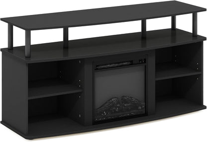 Jensen Open Shelving TV Entertainment Center With Electric Fireplace 55 Inch