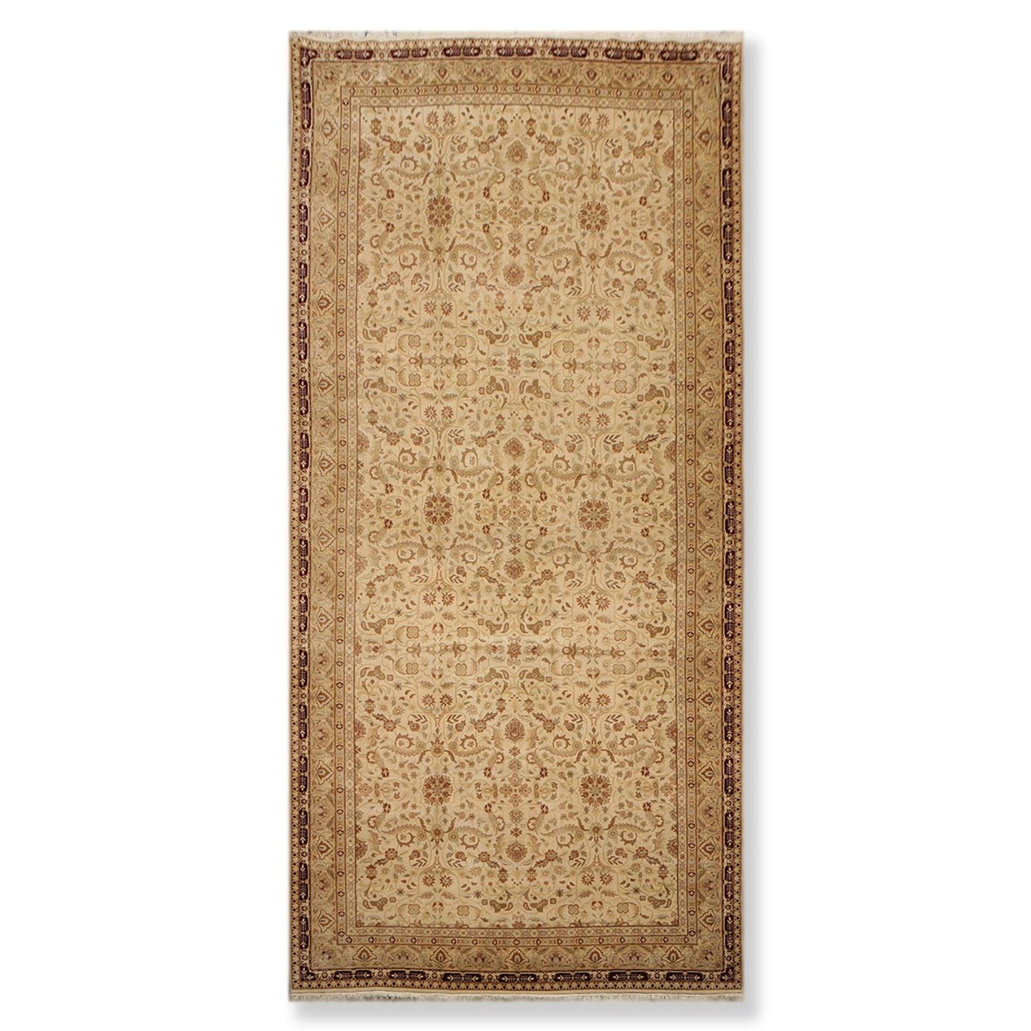 7’5" x 16’ Hand Knotted Palace Runner 150 KPSI Wool Oriental Area Rug Beige