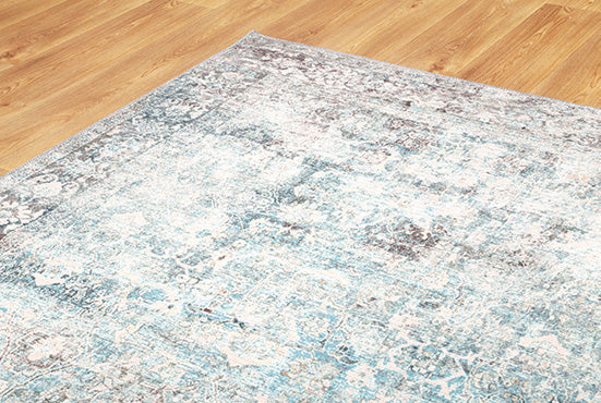Rania Machine Washable in Blue Rug