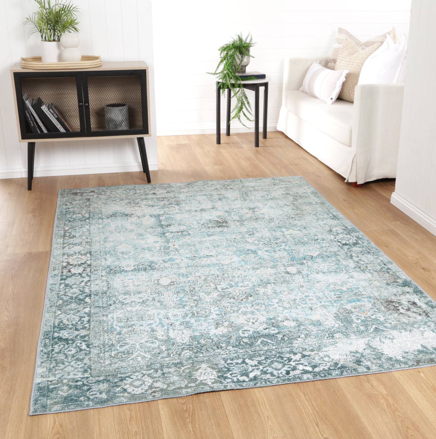 Rania Machine Washable in Blue Rug