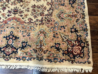 Antique Karastan Rug 8.8 x 12 Lanamar Floral Ivory Kirman Wool Discontinued