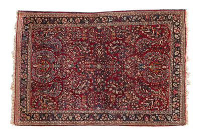 3.5x5 Vintage Sarouk Rug
