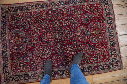3.5x5 Vintage Sarouk Rug