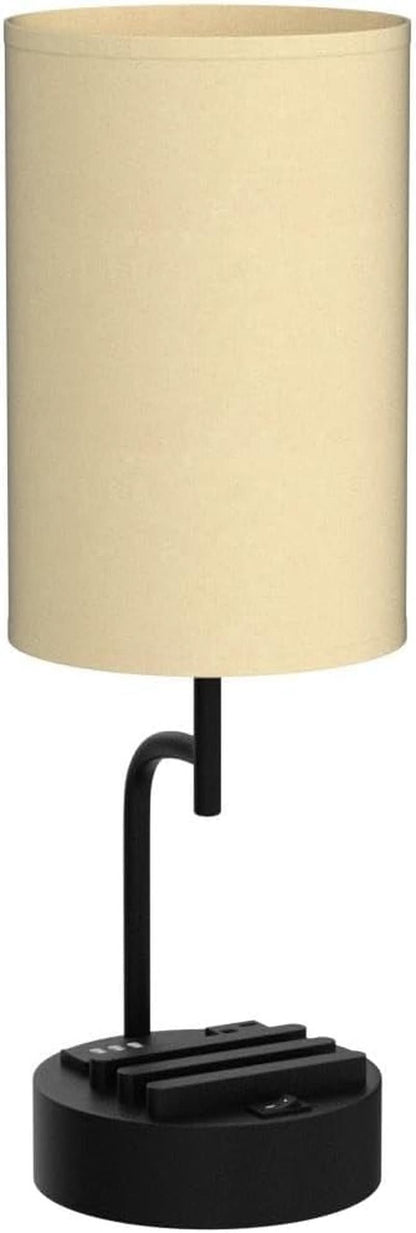 Table Lamp With 3 USB Ports And AC Outlet For Bedroom