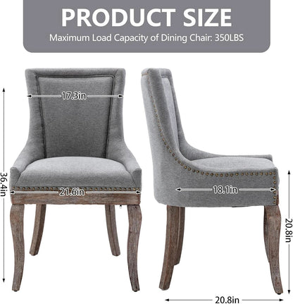 Grey High Back Dining Chairs Set Of 2 For Kitchen Use