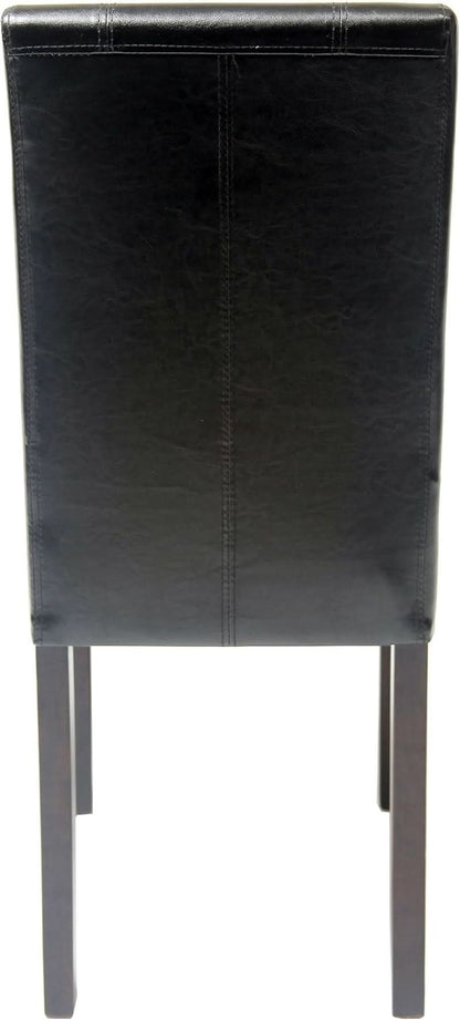 Parson Chair Leatherette Padded Black Urban Set Of 2