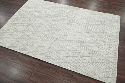 4x6 Tone On Tone Gray LoomBloom Hand Knotted Modern & Contemporary Textured Tibetan 100% Wool Oriental Area Rug