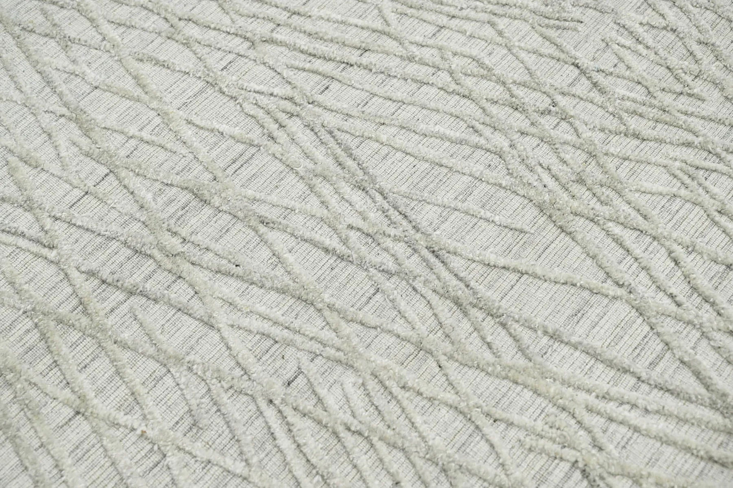 4x6 Tone On Tone Gray LoomBloom Hand Knotted Modern & Contemporary Textured Tibetan 100% Wool Oriental Area Rug