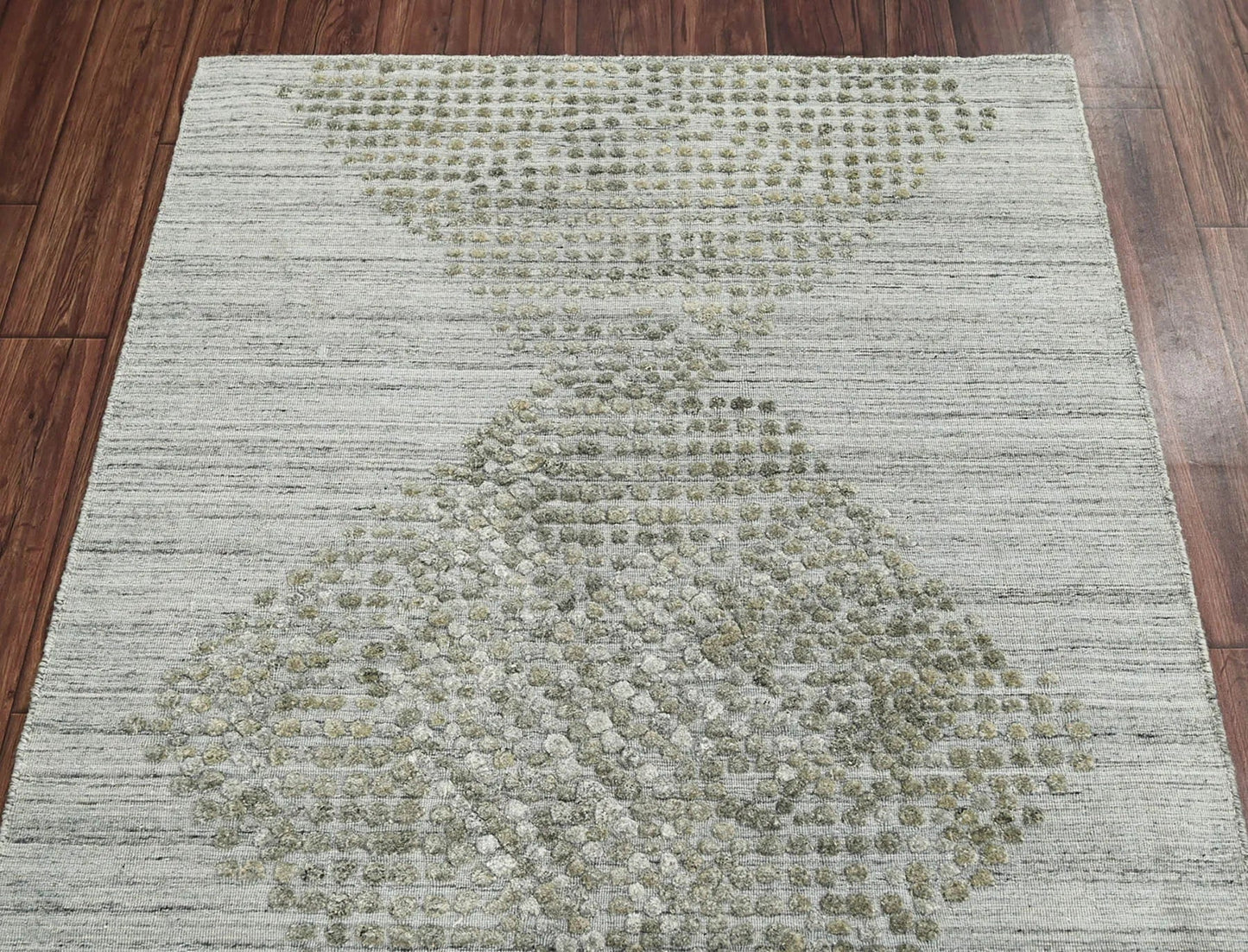 4x6 Gray LoomBloom Hand Knotted Modern & Contemporary Textured Tibetan 100% Wool Oriental Area Rug