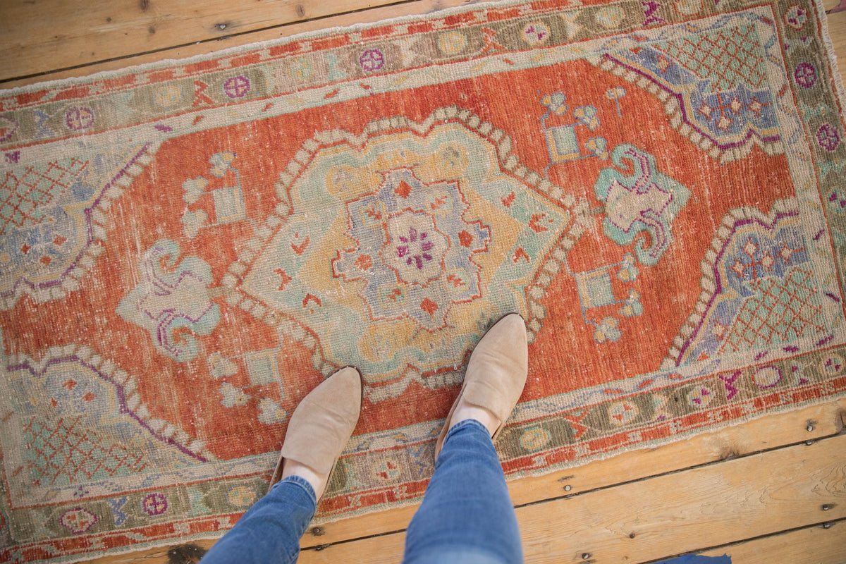 2.5x5 Vintage Distressed Oushak Rug Runner