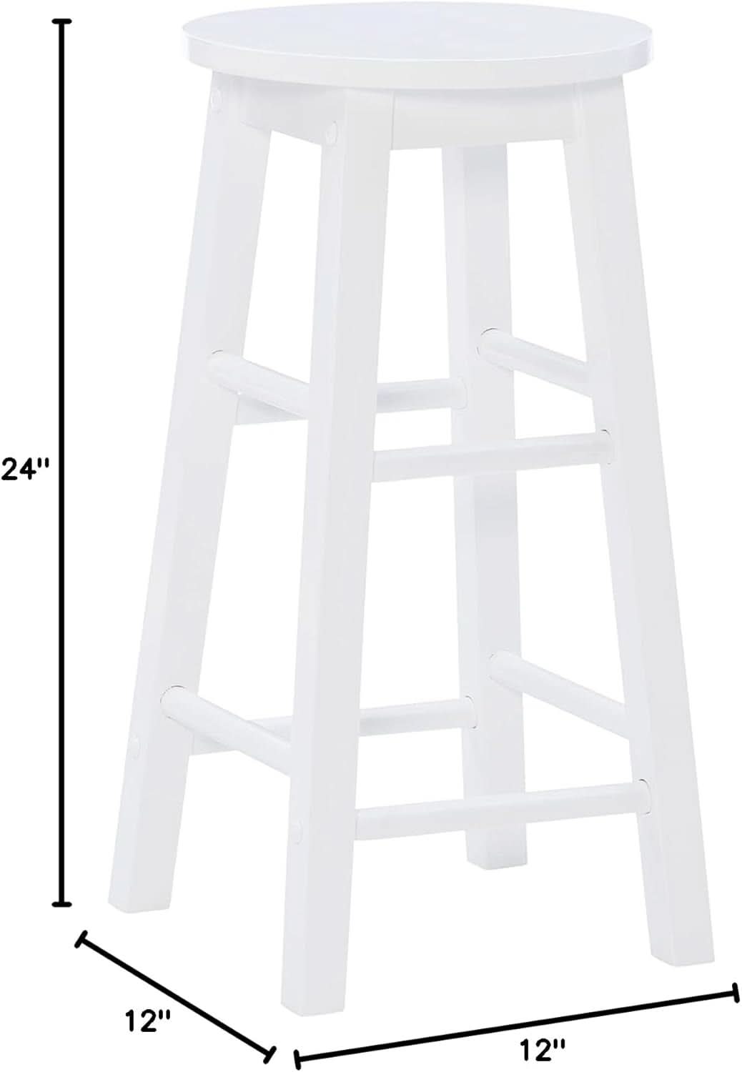 Zeke White 24 Inch Counter Stool Modern Kitchen Seating