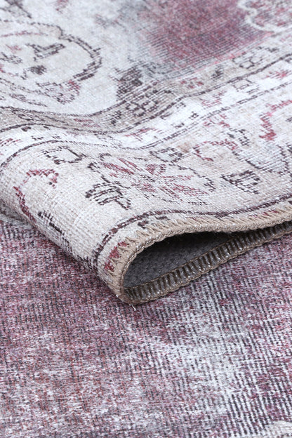 Rose Machine Washable in Purple Rug