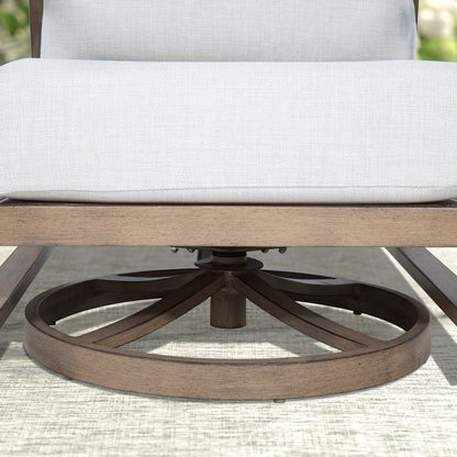 Hamarto Patio Aluminum 2 Swivel Chair And 2 Ottoman