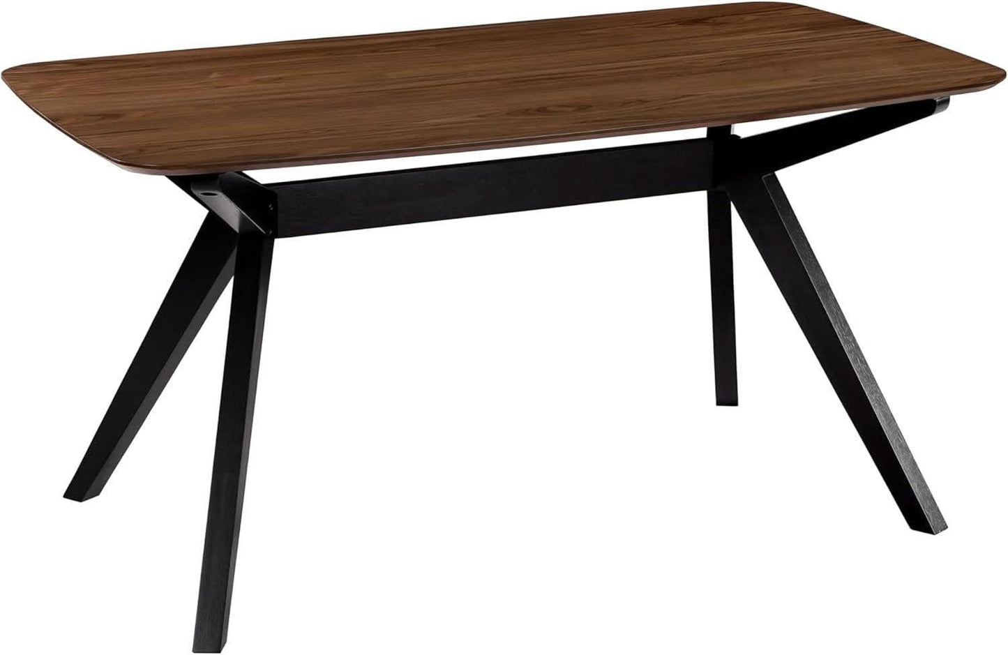 Arley Modern Dining Table For 4 Walnut Brown Solid Wood