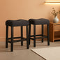 Sora Button Tufted Counter Height Saddle Stools Set of 2 Gray
