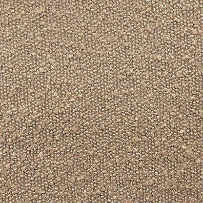 Luna Modern Round Ottoman in Brown Boucle, 22 Inches