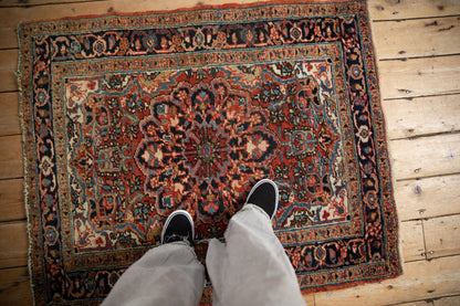 3x4 Vintage Fine Heriz Square Rug