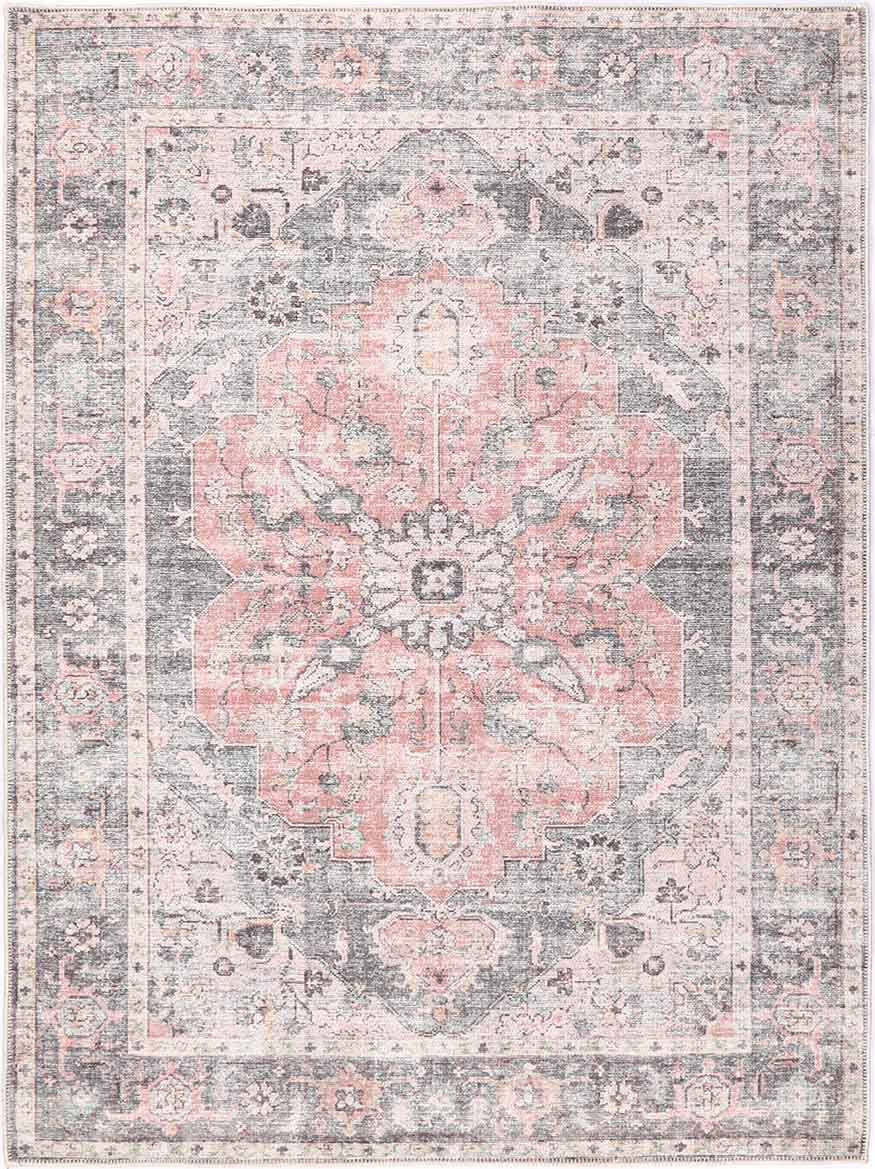 Hugo Machine Washable in Grey & Beige Rug