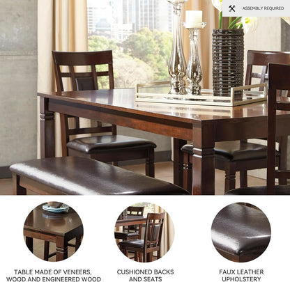 Brown Contemporary Engineered Wood Dining Table Set