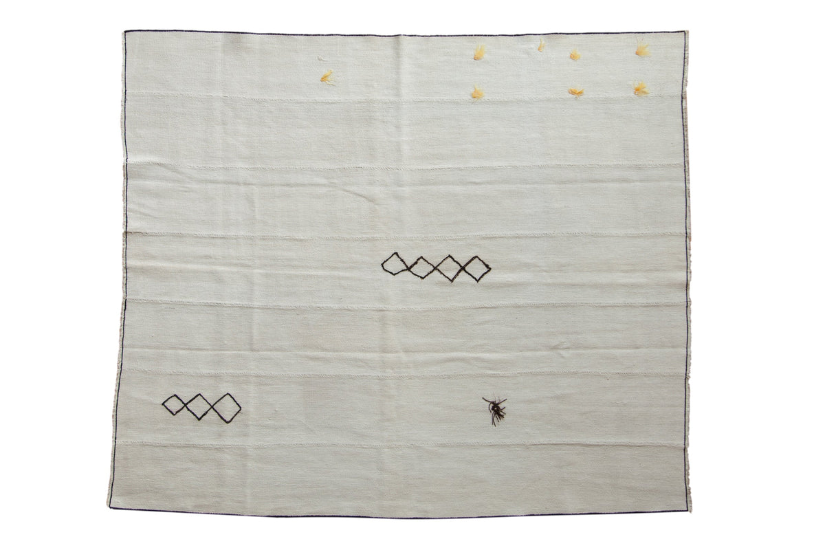 6x7 Vintage Hemp Kilim Square Carpet
