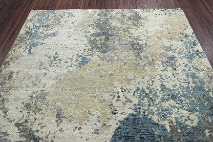 Multi Size Gray LoomBloom Hand Knotted Modern Abstract Tibetan 100% Wool Oriental Area Rug