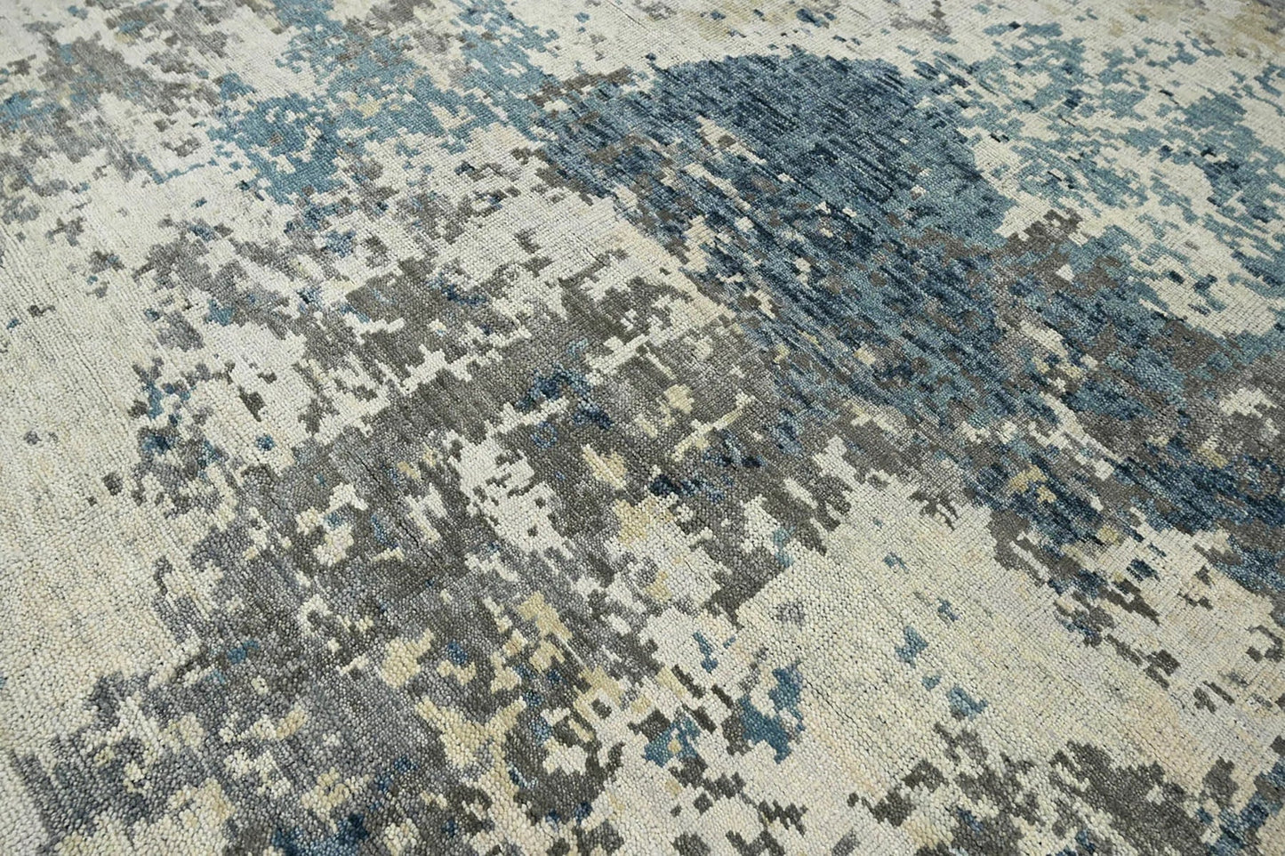 Multi Size Gray LoomBloom Hand Knotted Modern Abstract Tibetan 100% Wool Oriental Area Rug