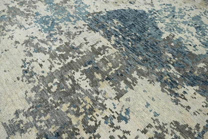 Multi Size Gray LoomBloom Hand Knotted Modern Abstract Tibetan 100% Wool Oriental Area Rug