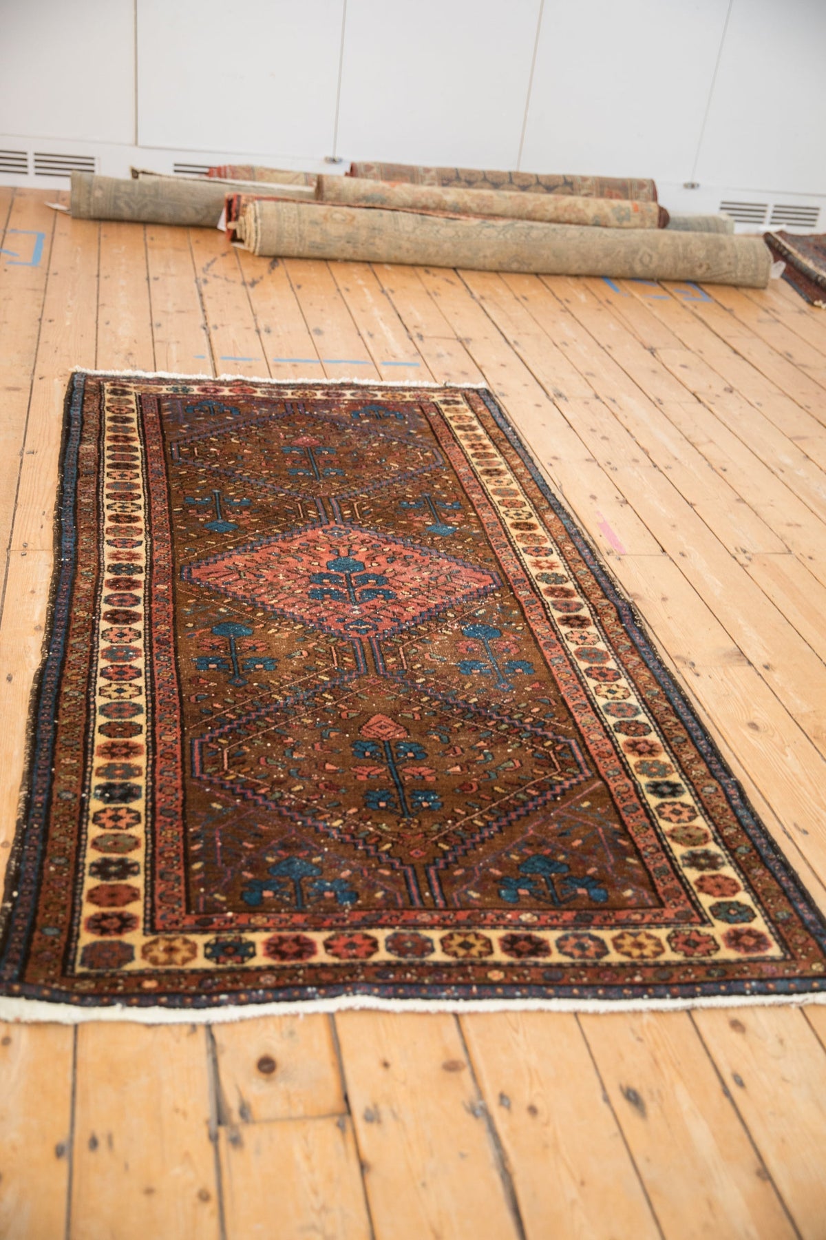 3.5x6.5 Vintage Kurdish Hamadan Rug