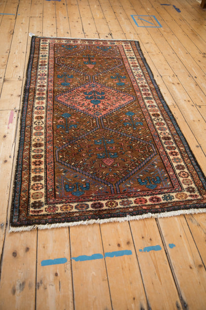 3.5x6.5 Vintage Kurdish Hamadan Rug