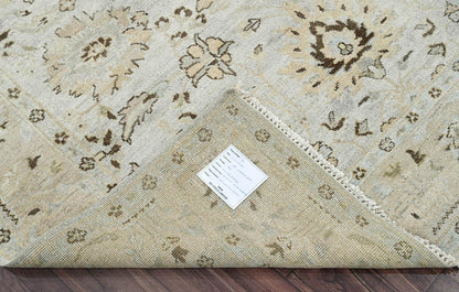 LoomBloom 6'0''x8'10" Gray Beige Hand Knotted Traditional Oushak Wool Oriental Area Rug